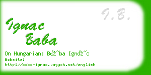 ignac baba business card
